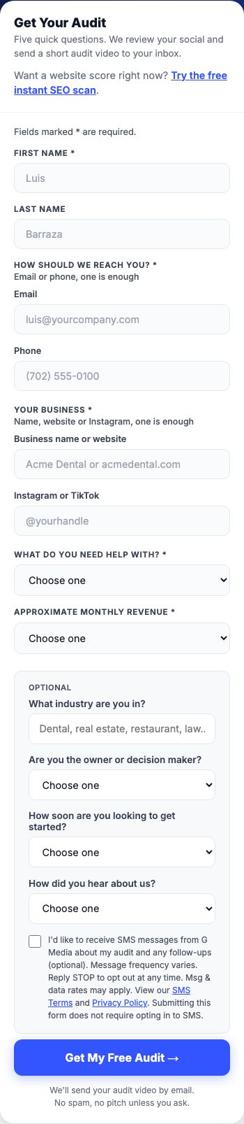 Apply form on a phone with five required questions