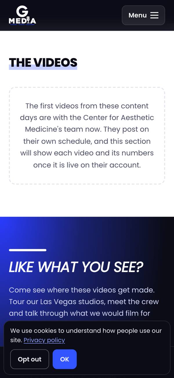 Empty videos section on CAM case study