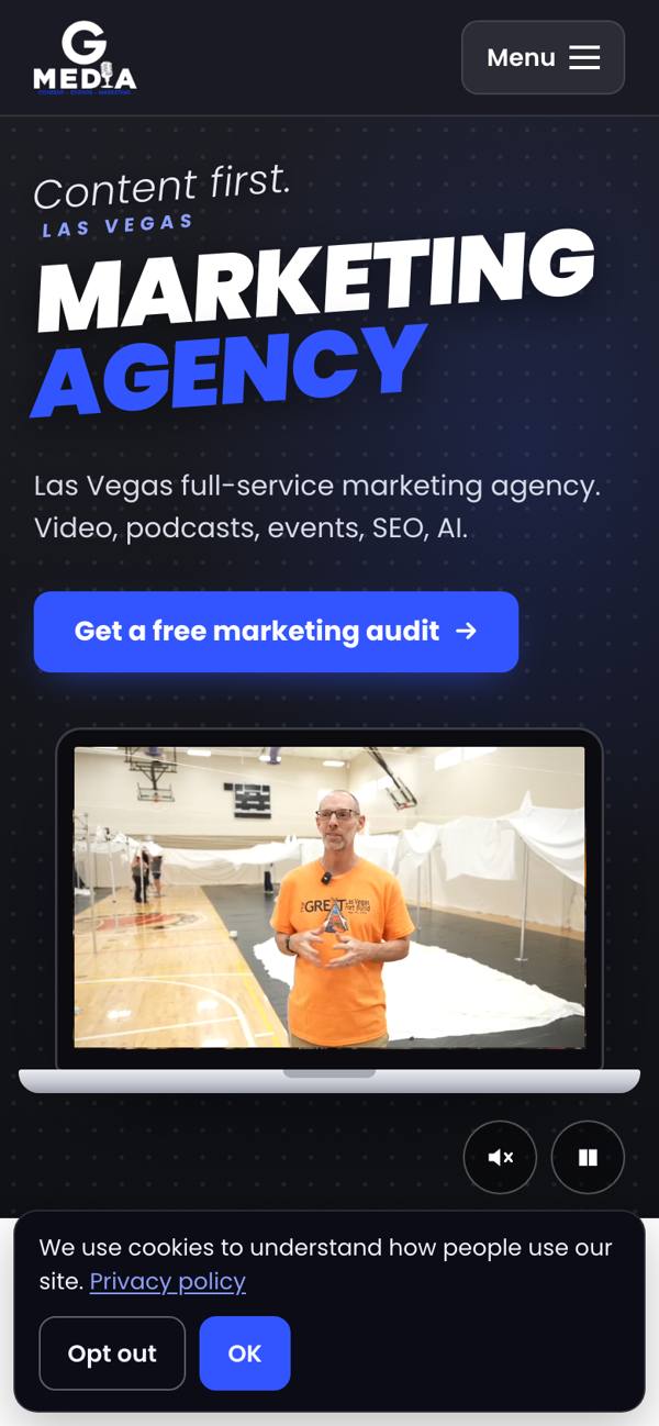 Mobile homepage first screen